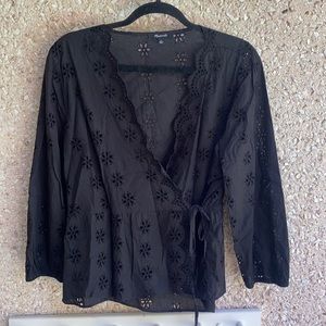 Madewell Eyelet Wrap Top